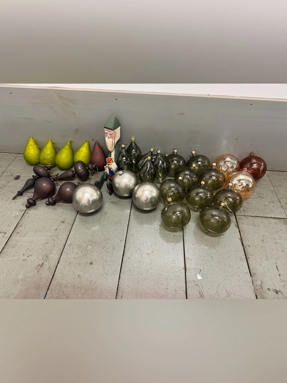 Vintage Hand Blown Glass Christmas Ornaments Large Mixed Lot Teardrop Balls